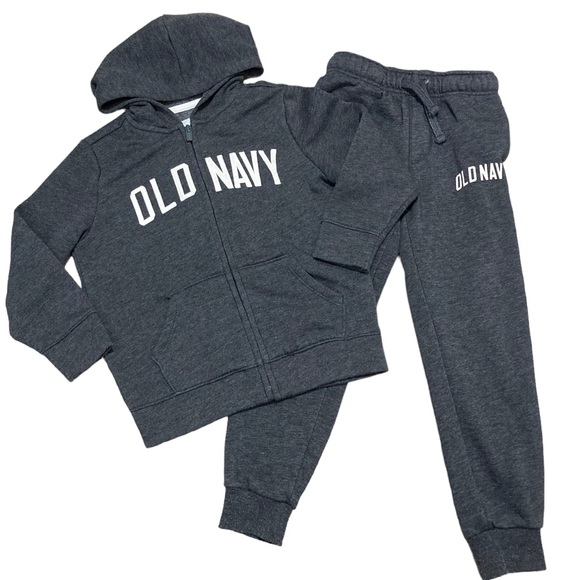 Old Navy Logo Zip Up Hoodie and Joggers Size 5T Matching Sets